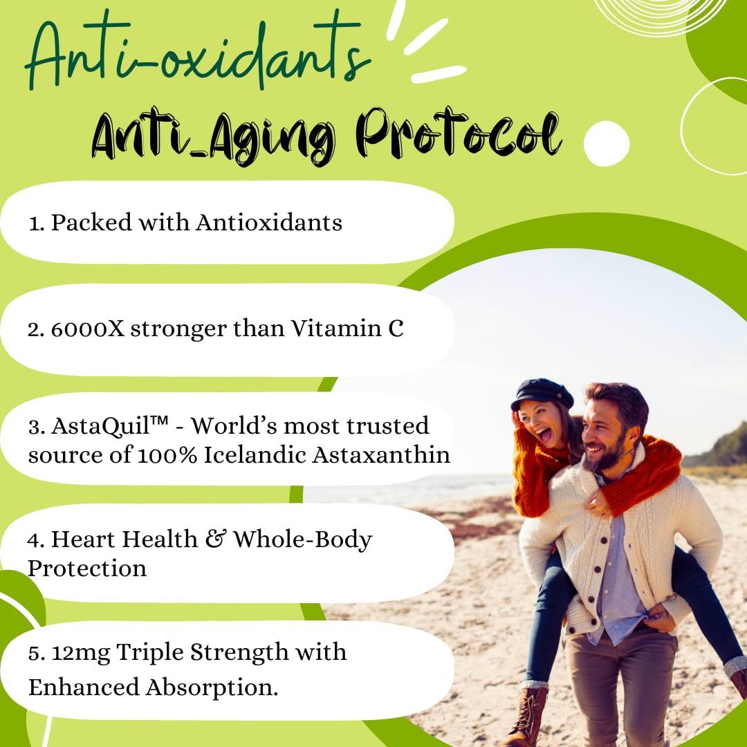 Advanced Bionetix Triple Strength AstaQuil™ Astaxanthin 12mg High Bioavailability Formula, 60 Softgels Organic Coconut Oil for Enhanced Absorption. Powerful Antioxidant for Eye, Joint & Heart Health - PrimeBioHealth - canada supplements