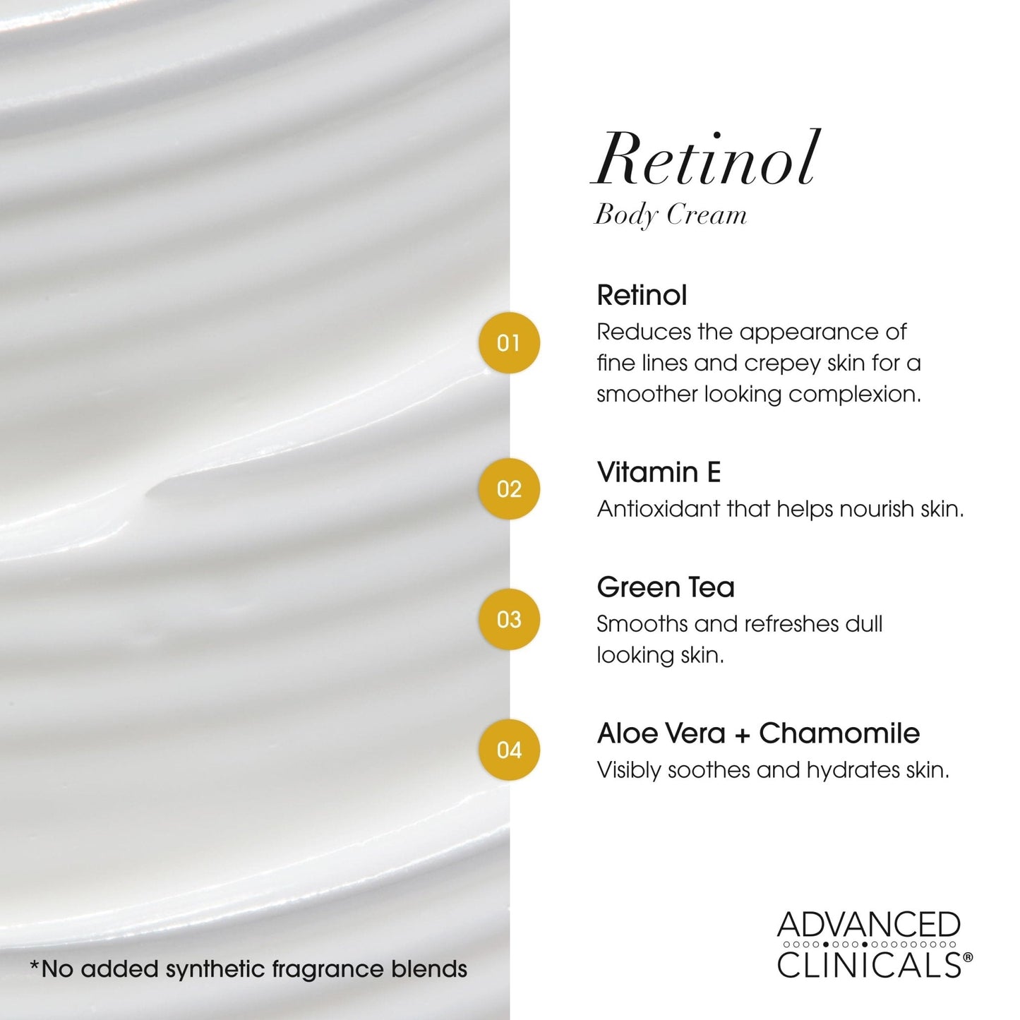 Advanced Clinicals Retinol Body Lotion & Face Moisturizer | Visible Anti Aging Skin Care Retinol Body Cream For Women & Men Targets Look Of Fine Lines - PrimeBioHealth - canada supplements