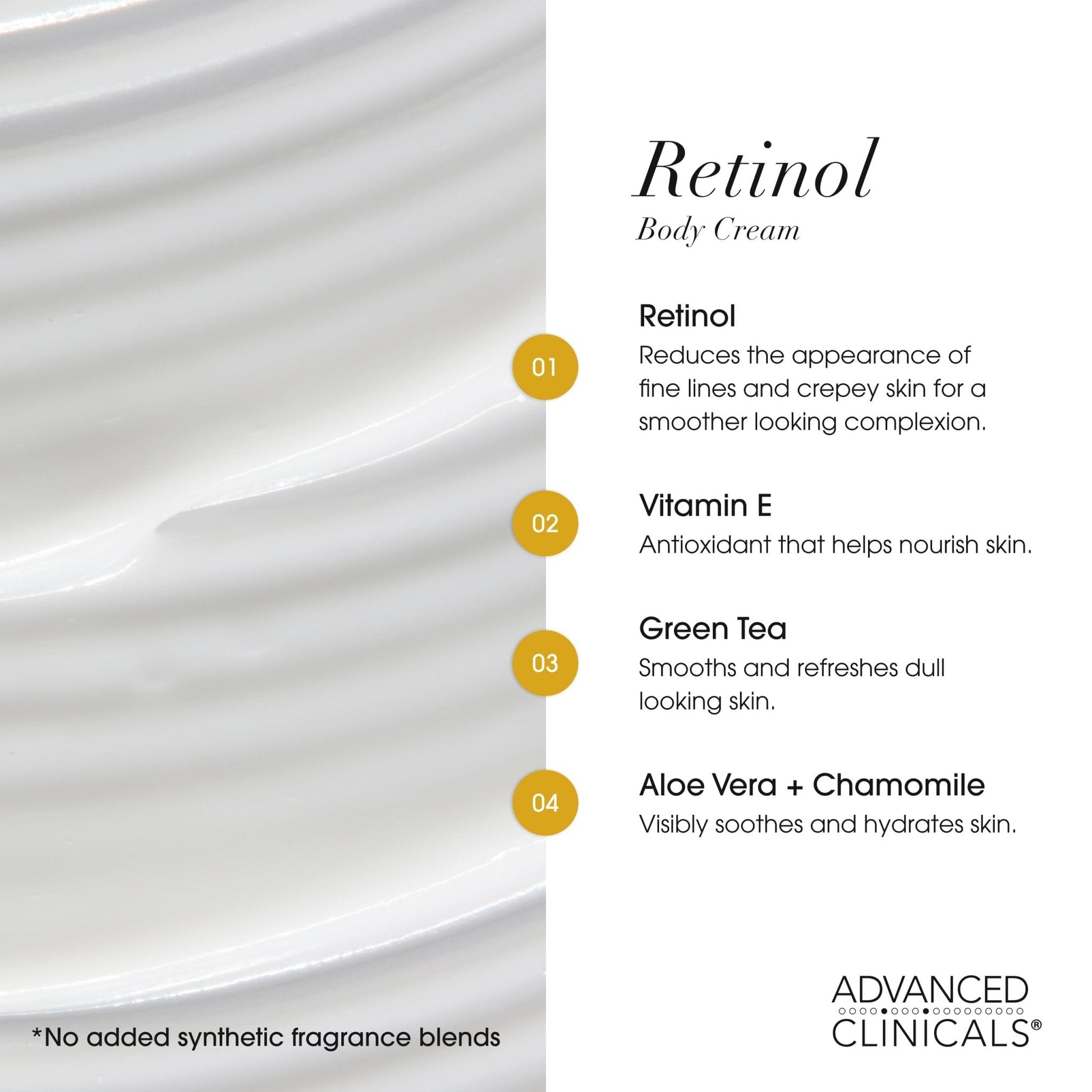 Advanced Clinicals Retinol Body Lotion & Face Moisturizer | Visible Anti Aging Skin Care Retinol Body Cream For Women & Men Targets Look Of Fine Lines - PrimeBioHealth - canada supplements