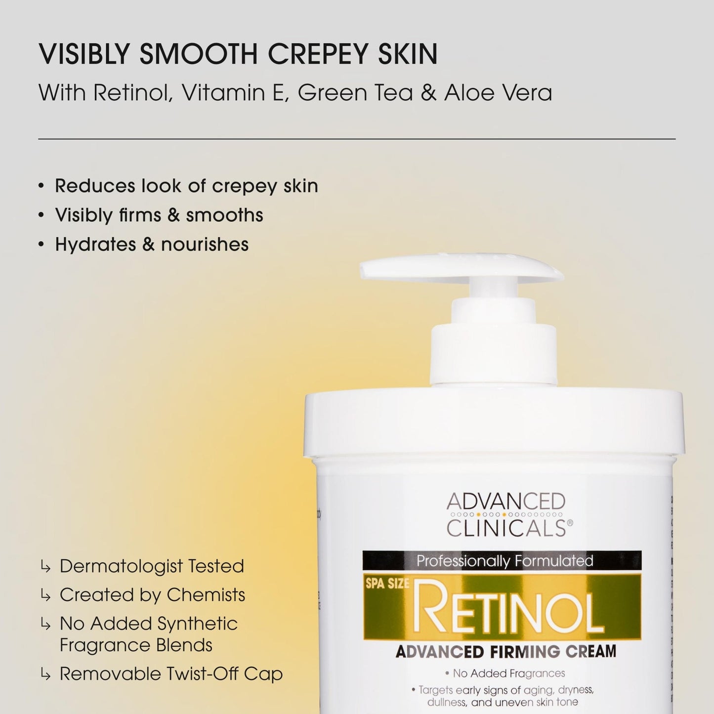 Advanced Clinicals Retinol Body Lotion & Face Moisturizer | Visible Anti Aging Skin Care Retinol Body Cream For Women & Men Targets Look Of Fine Lines - PrimeBioHealth - canada supplements