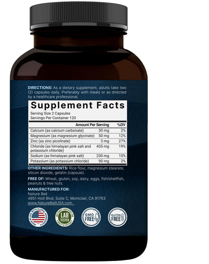 Advanced Electrolyte Pills, 240 Capsules | Salt Pills with Electrolytes for Fasting Hydrating | Made with Himalayan Pink Salt, Sodium, Potassium, Magnesium & More – Keto - PrimeBioHealth - canada supplements