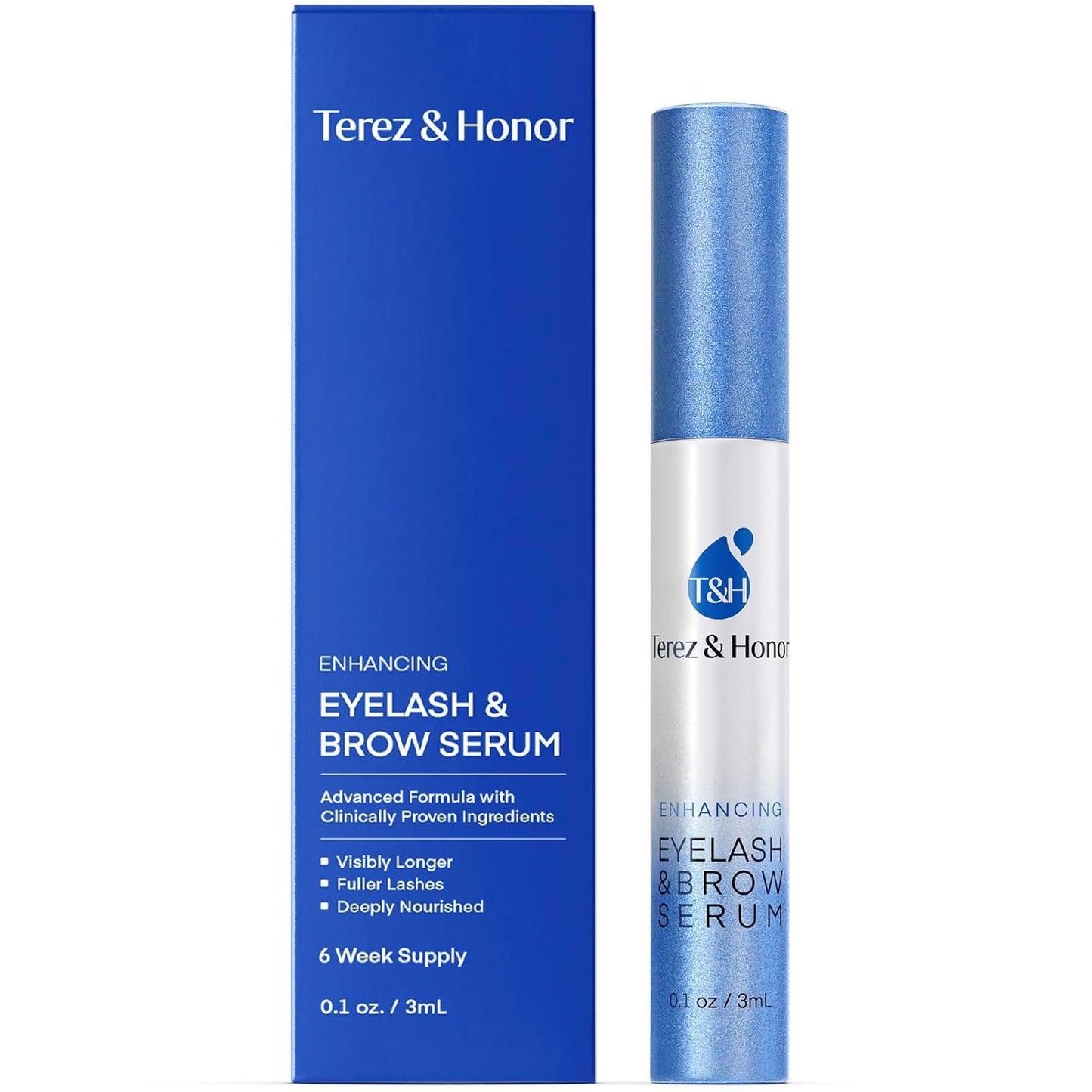Advanced Eyelash Serum for Thicker, Longer Eyelashes and Eyebrows - Grow Luscious Lashes with Brow Enhancer (3mL) - PrimeBioHealth - canada supplements
