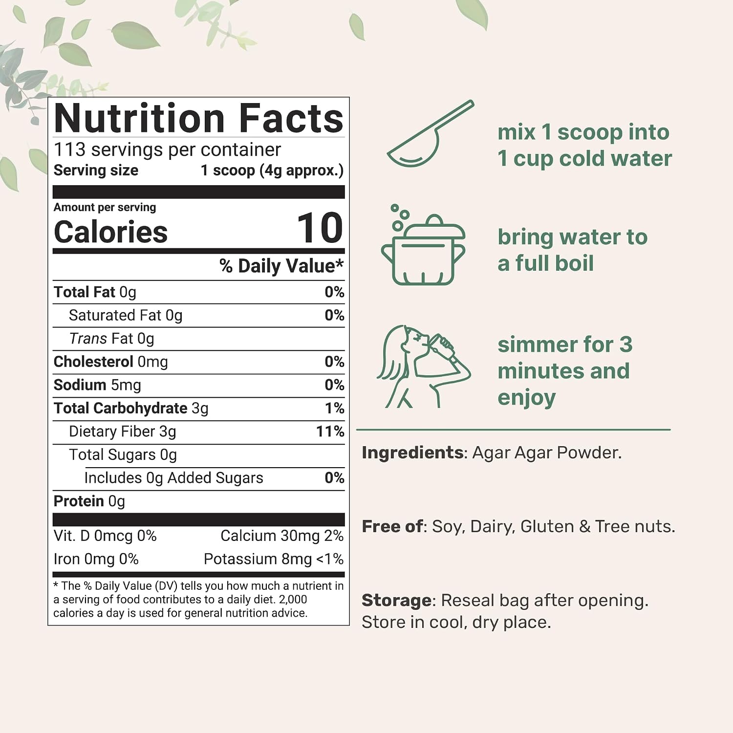 Agar Agar Powder, 1lb (16oz) | Planted-Based Source from Red Algae | Unflavored Thickening Agent for Cooking & Baking | Vegan Substitute for Beef Gelatin | Non-GMO, Vegan Friendly - PrimeBioHealth - canada supplements