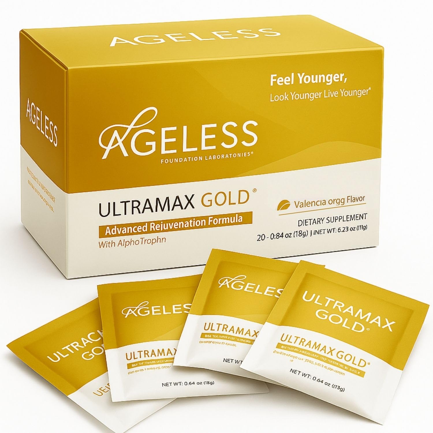 AGELESS™: UltraMAX Gold™ Capsules, HGH Anti-Aging Supplement for Women, Slows Cellular Aging, Supports Immune Health, Smoother Skin Tone and Restorative Sleep, Weight Management, 90 Capsules | Healthy Aging Support, Cellular Energy, Longevity Support, Dai - PrimeBioHealth - canada supplements