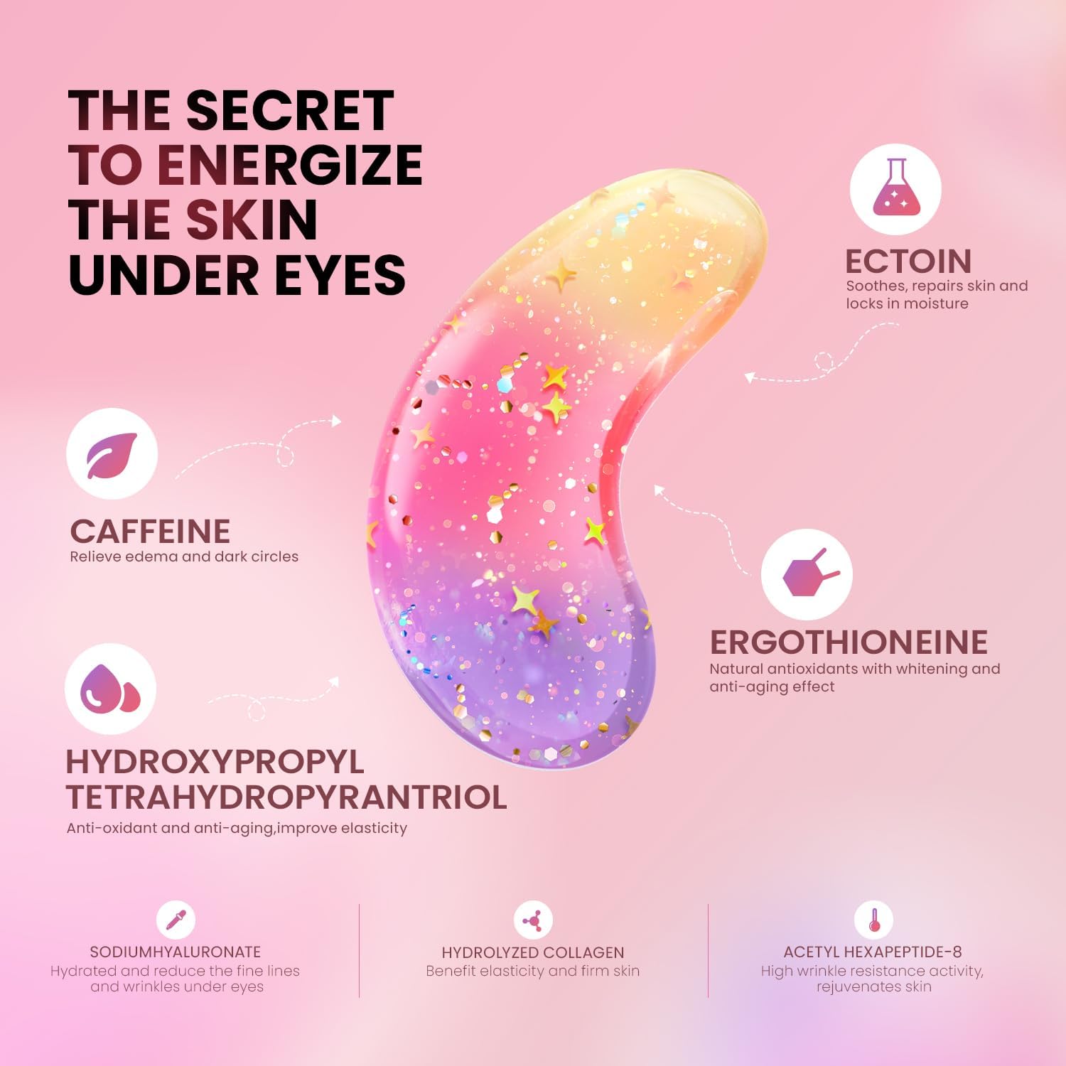 AILEORY Under Eye Patches (24 Pairs) - Tri-color Glitter Eye Gel Pads for Dark Circles, Puffy Eyes, Under eye Bags, Wrinkles - PrimeBioHealth - canada supplements