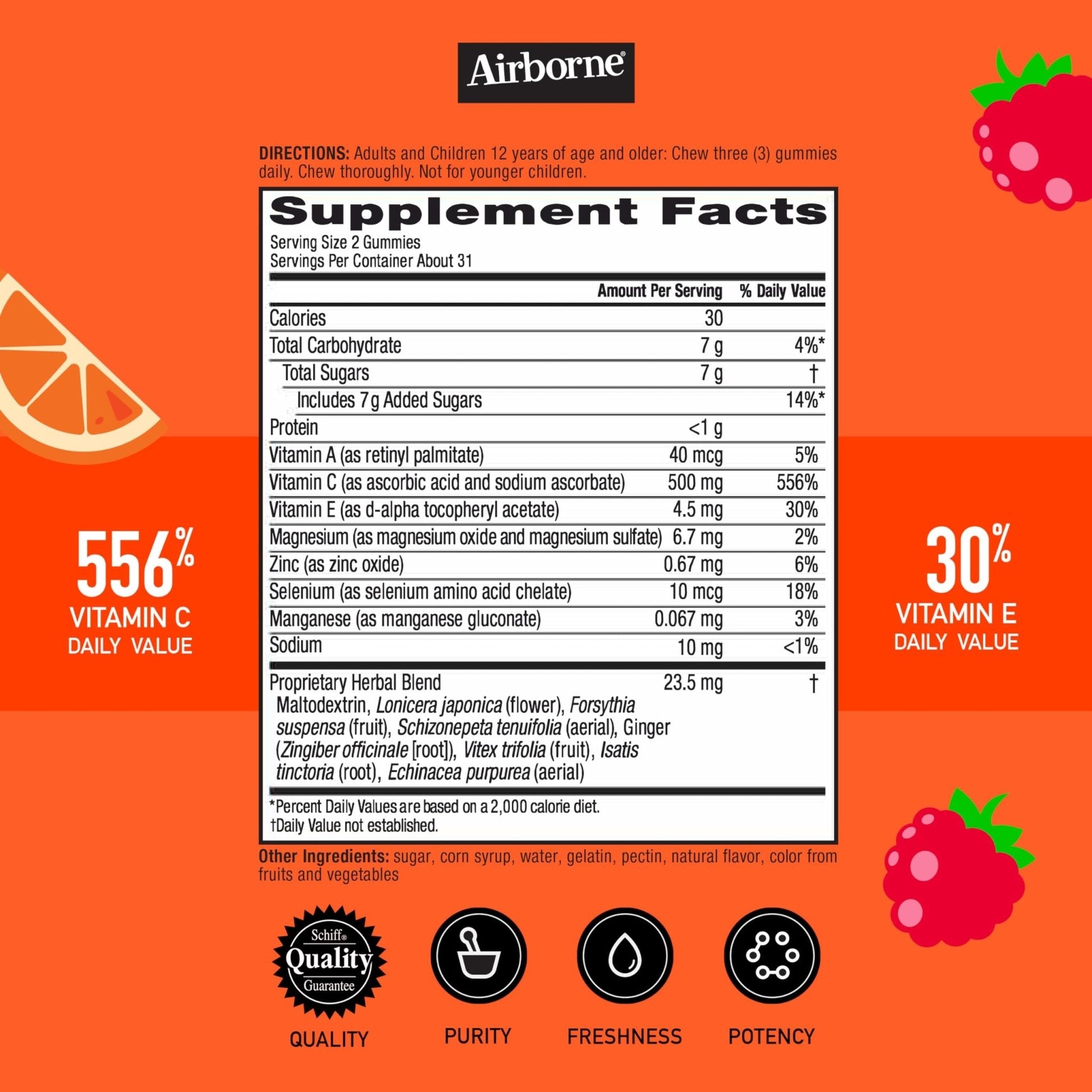 Airborne 500mg Vitamin C + Zinc Immune Support Supplement Gummies for Kids, Assorted Fruit Flavor, Gluten Free Crafted Blend - PrimeBioHealth - canada supplements