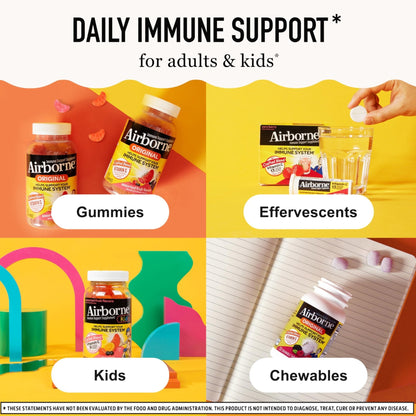 Airborne 750mg Vitamin C Gummies for Adults, Immune Support Gummies with Powerful Antioxidants VIT C & E, Caffeine Free - PrimeBioHealth - canada supplements