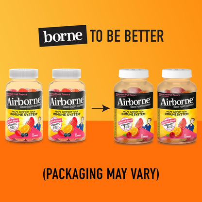 Airborne 750mg Vitamin C Gummies for Adults, Immune Support Gummies with Powerful Antioxidants VIT C & E, Caffeine Free - PrimeBioHealth - canada supplements