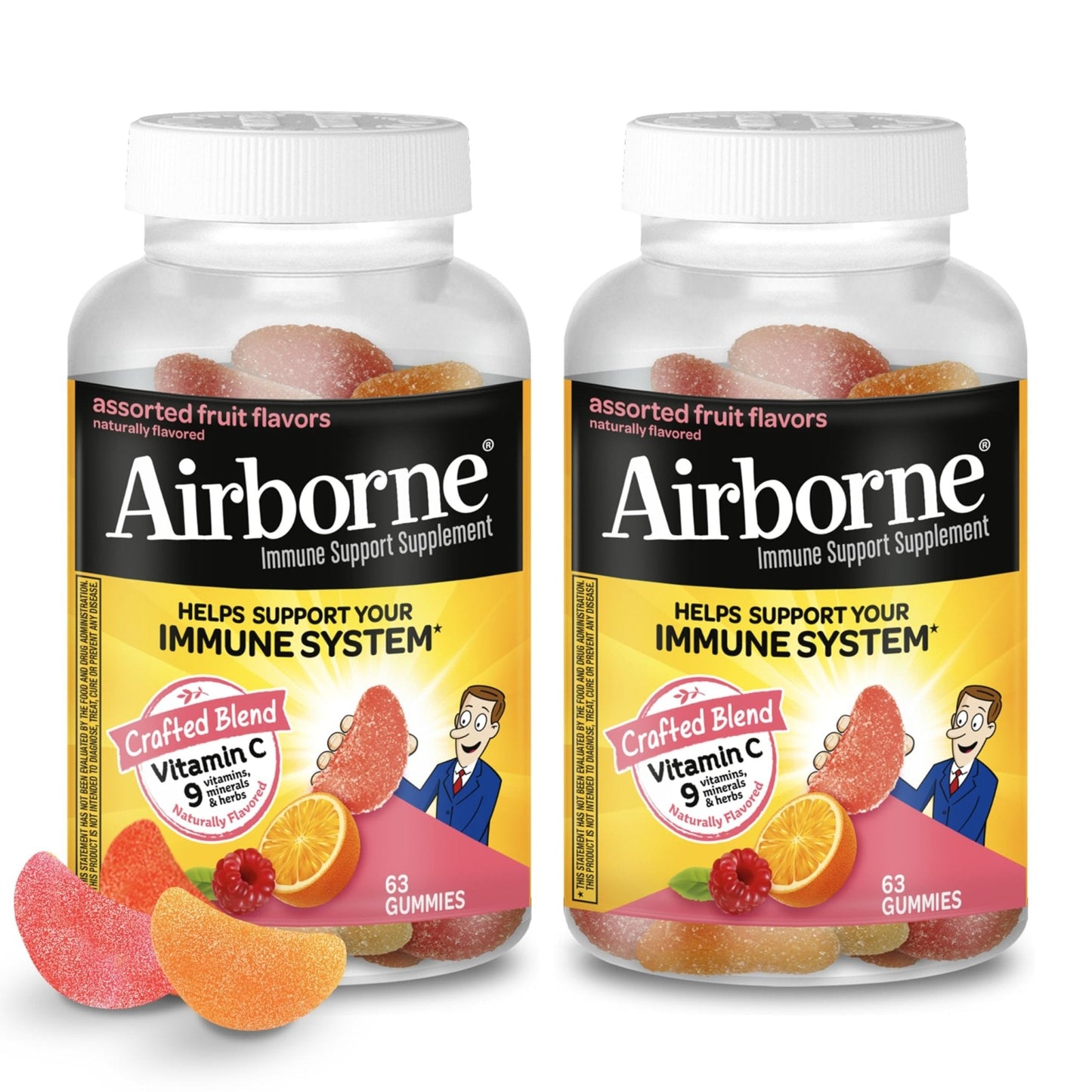 Airborne 750mg Vitamin C Gummies for Adults, Immune Support Gummies with Powerful Antioxidants VIT C & E, Caffeine Free - PrimeBioHealth - canada supplements