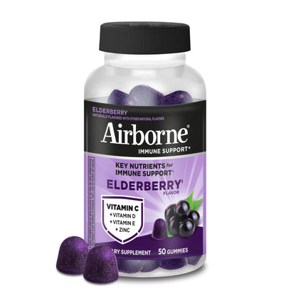 Airborne Elderberry + Zinc & Vitamin C Gummies For Adults, Immune Support Vitamin D & Zinc Gummies With Powerful Antioxidant Vitamins C D & E - PrimeBioHealth - canada supplements