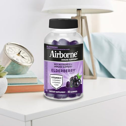 Airborne Elderberry + Zinc & Vitamin C Gummies For Adults, Immune Support Vitamin D & Zinc Gummies With Powerful Antioxidant Vitamins C D & E - PrimeBioHealth - canada supplements