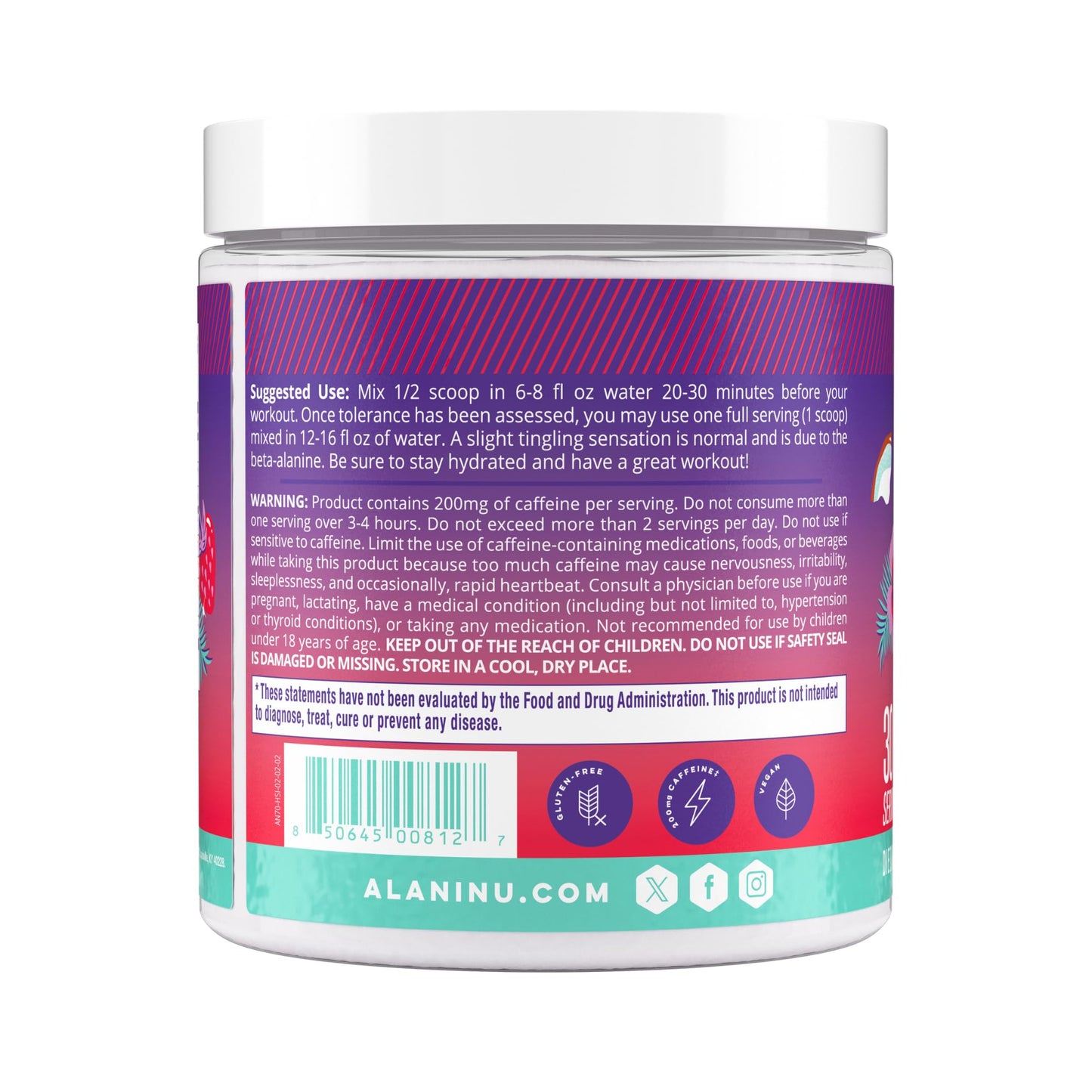 Alani Nu Pre Workout Powder Hawaiian Shaved ICE, Amino Energy Boost, Endurance Supplement, Sugar Free, 200mg Caffeine - PrimeBioHealth - canada supplements