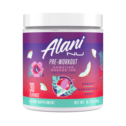Alani Nu Pre Workout Powder Hawaiian Shaved ICE, Amino Energy Boost, Endurance Supplement, Sugar Free, 200mg Caffeine - PrimeBioHealth - canada supplements
