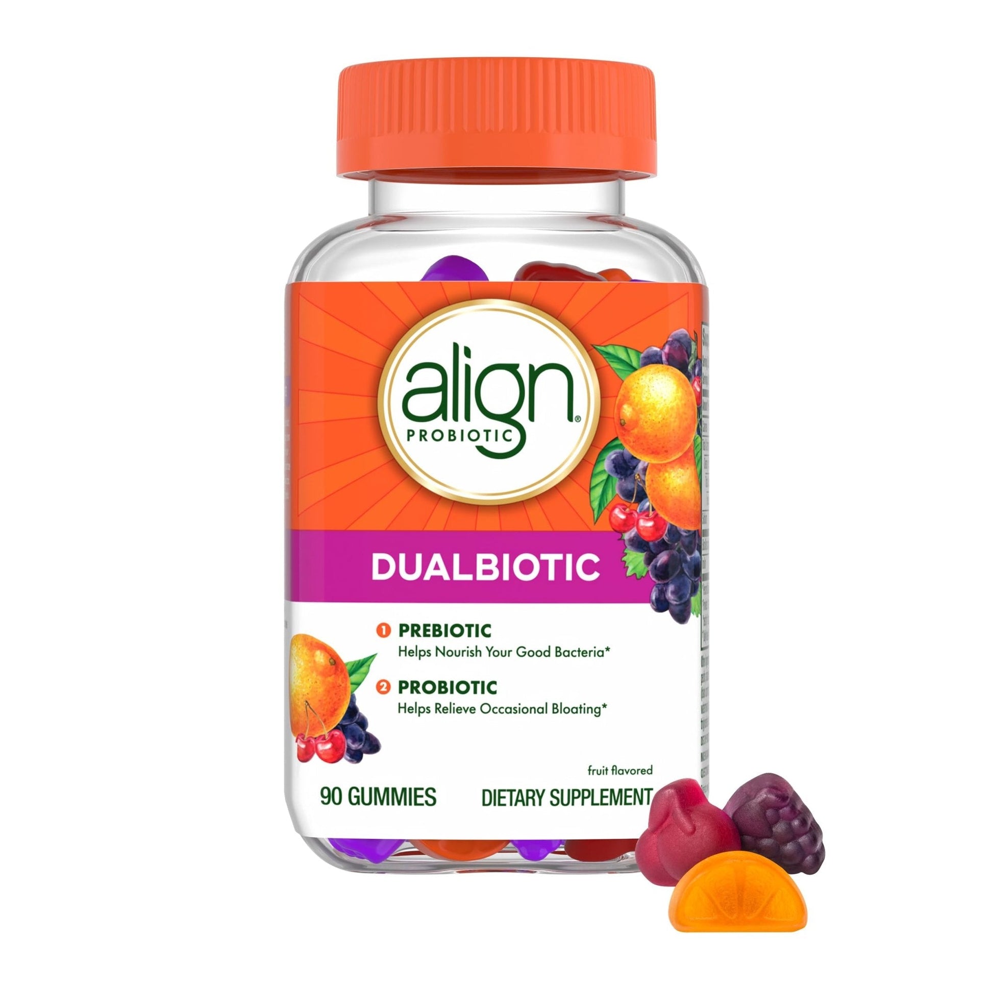 Align Dualbiotic, Prebiotics and Probiotics for Women and Men, Probiotics for Digestive Health, Prebiotics Help Nourish Good Bacteria, Natural Fruit Flavors - PrimeBioHealth - canada supplements