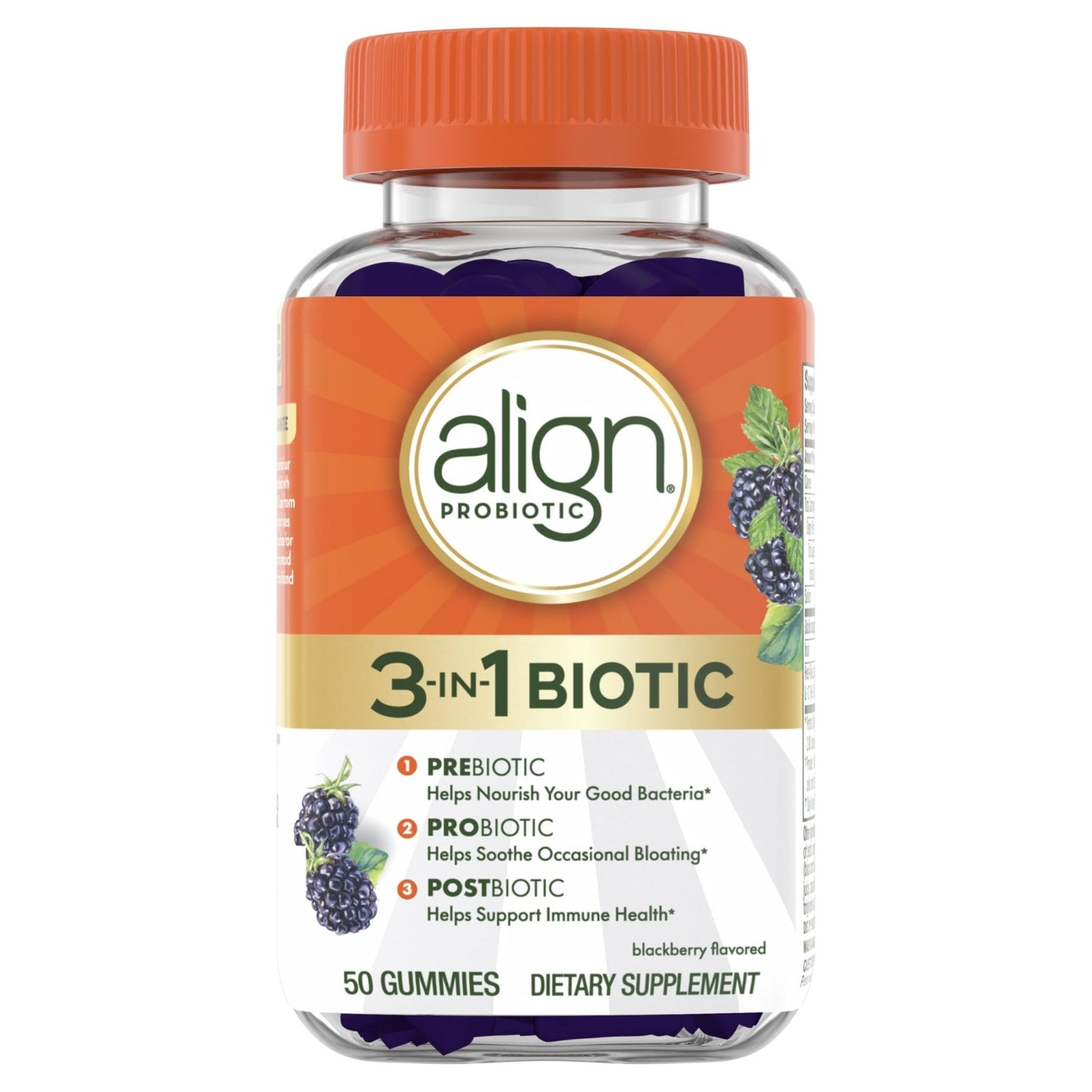 Align Probiotic, 3-in-1 Biotic Gummies, Prebiotic + Probiotic + Postbiotic, 1 Doctor Recommended Probiotic Brand‡, Helps Relieve Occasional Bloating - PrimeBioHealth - canada supplements