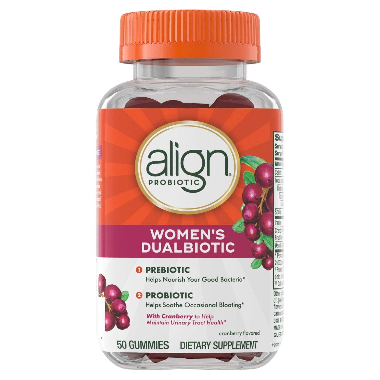 Align Probiotic, Women's Dualbiotic, Womens Probiotic Gummies, Prebiotics and Probiotics for Women, with Cranberry for Urinary Tract Health - PrimeBioHealth - canada supplements