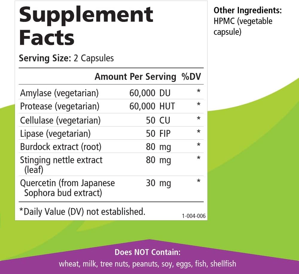 AllerFree Natural Allergy Support Supplement by Pure Essence Labs - Non Drowsy Pills for Sinus and Nasal Health Seasonal Allergies with Enzymes and Herbs - 60 Capsules - PrimeBioHealth - canada supplements