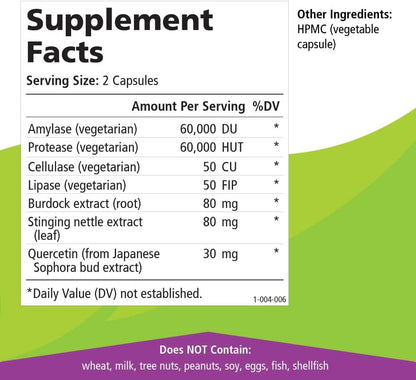 AllerFree Natural Allergy Support Supplement by Pure Essence Labs - Non Drowsy Pills for Sinus and Nasal Health Seasonal Allergies with Enzymes and Herbs - 60 Capsules - PrimeBioHealth - canada supplements