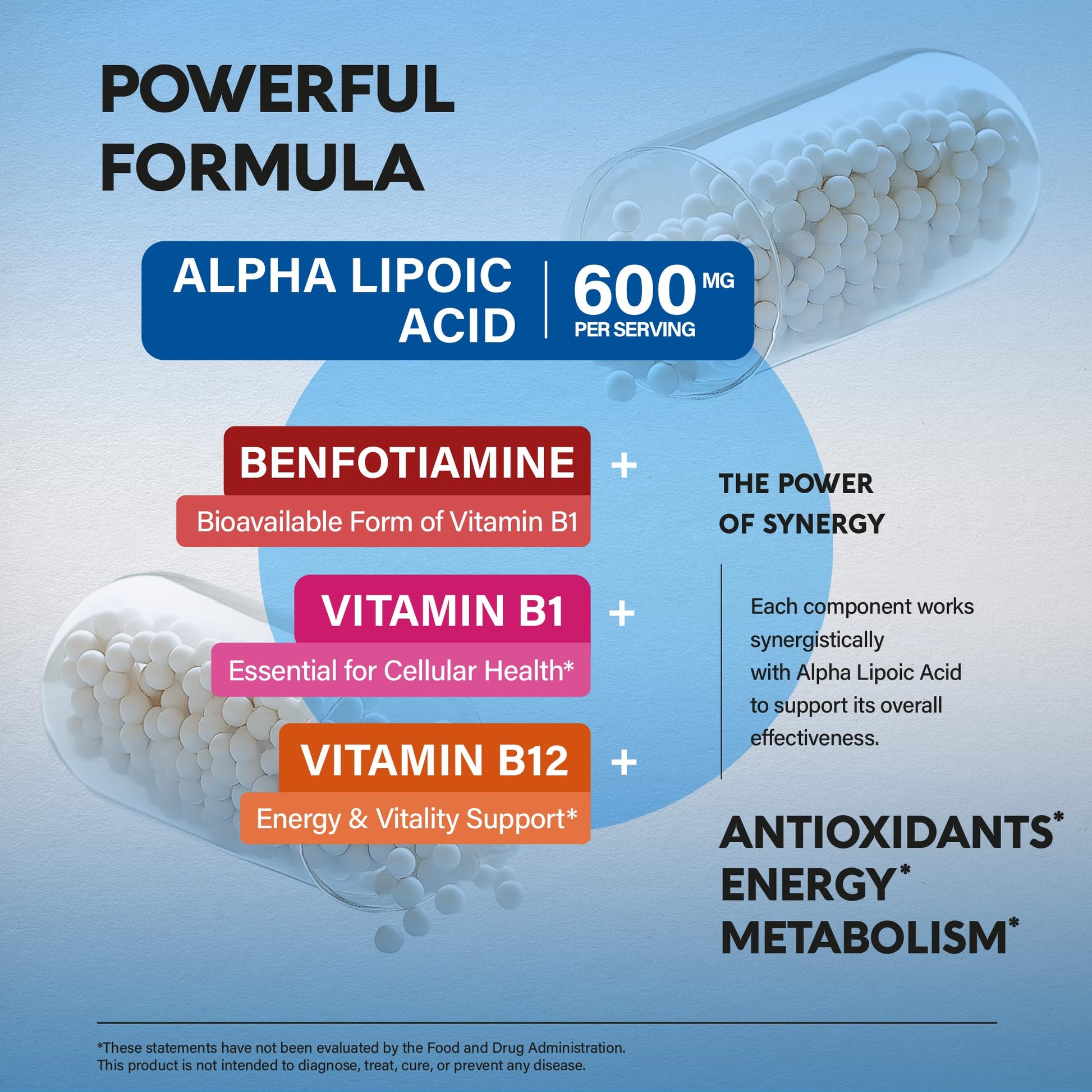 Alpha Lipoic Acid 600mg - ALA Supplement Antioxidant for Nerve, Energy & Metabolism Support - Extra Strength with Benfotiamine, B1 & B12 - Lab Tested, NON-GMO & Vegan - PrimeBioHealth - canada supplements
