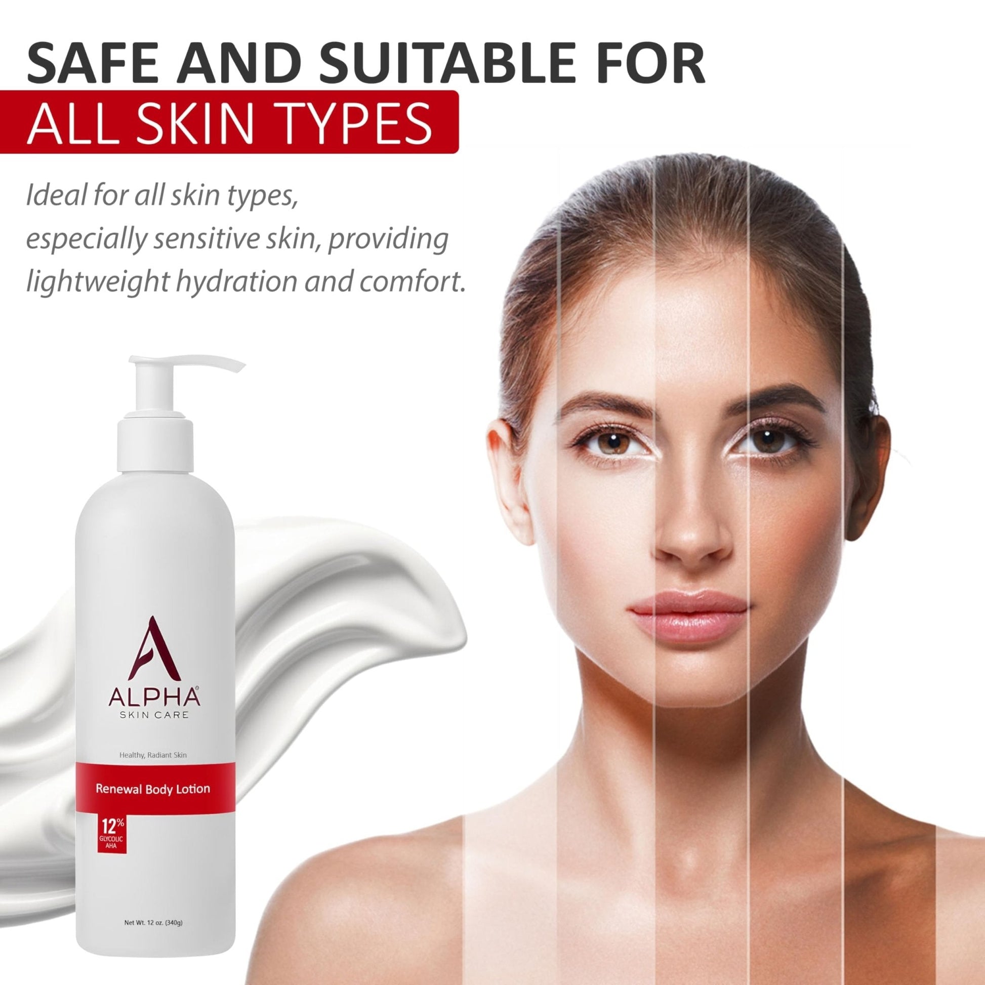 Alpha Skin Care Revitalizing Body Lotion, 12% Glycolic AHA, Simple & Effective Daily Moisturizer with Alpha Hydroxy Acid - PrimeBioHealth - canada supplements