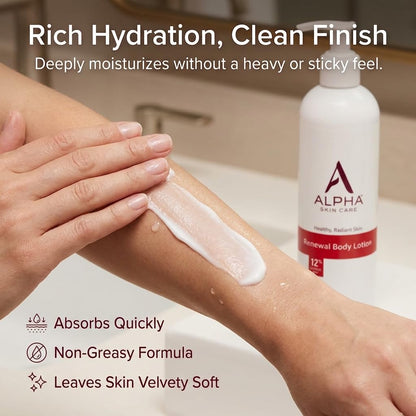 Alpha Skin Care Revitalizing Body Lotion, 12% Glycolic AHA, Simple & Effective Daily Moisturizer with Alpha Hydroxy Acid - PrimeBioHealth - canada supplements