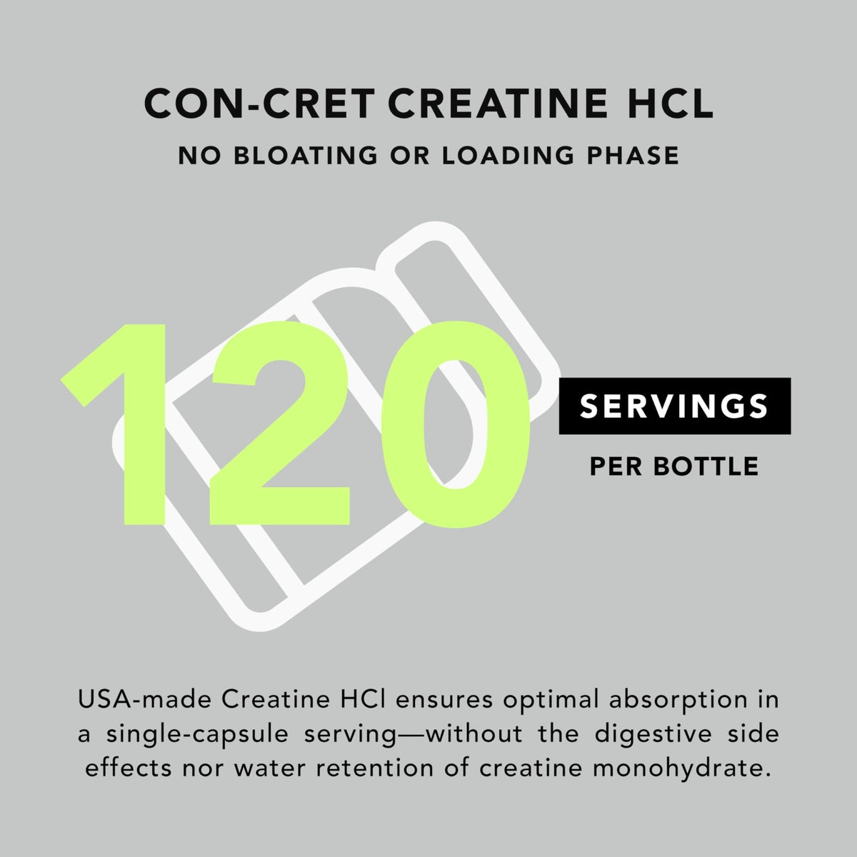 AMANDEAN Creatine HCl Pills. American Made CON-CRET. 120 Capsules. 7X Concentrated. No Bloat. Muscle, Energy, Cognitive, Recovery Support for Men & Women. Gluten Free, Non-GMO. - PrimeBioHealth - canada supplements