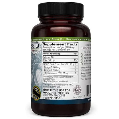 Amazing Herbs Premium Capsules - High Potency, Cold Pressed Nigella Sativa Aids in Digestive Health - PrimeBioHealth - canada supplements