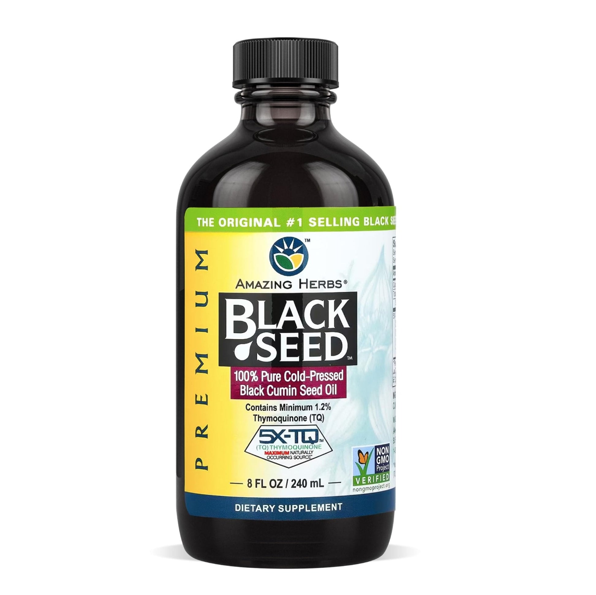 Amazing Herbs Premium Liquid Black Seed Oil - Cold Pressed with Nigella & Sativa, Aids in Digestive Health, Omegas 3 6 & 9, Immune Support, Brain Function - PrimeBioHealth - canada supplements
