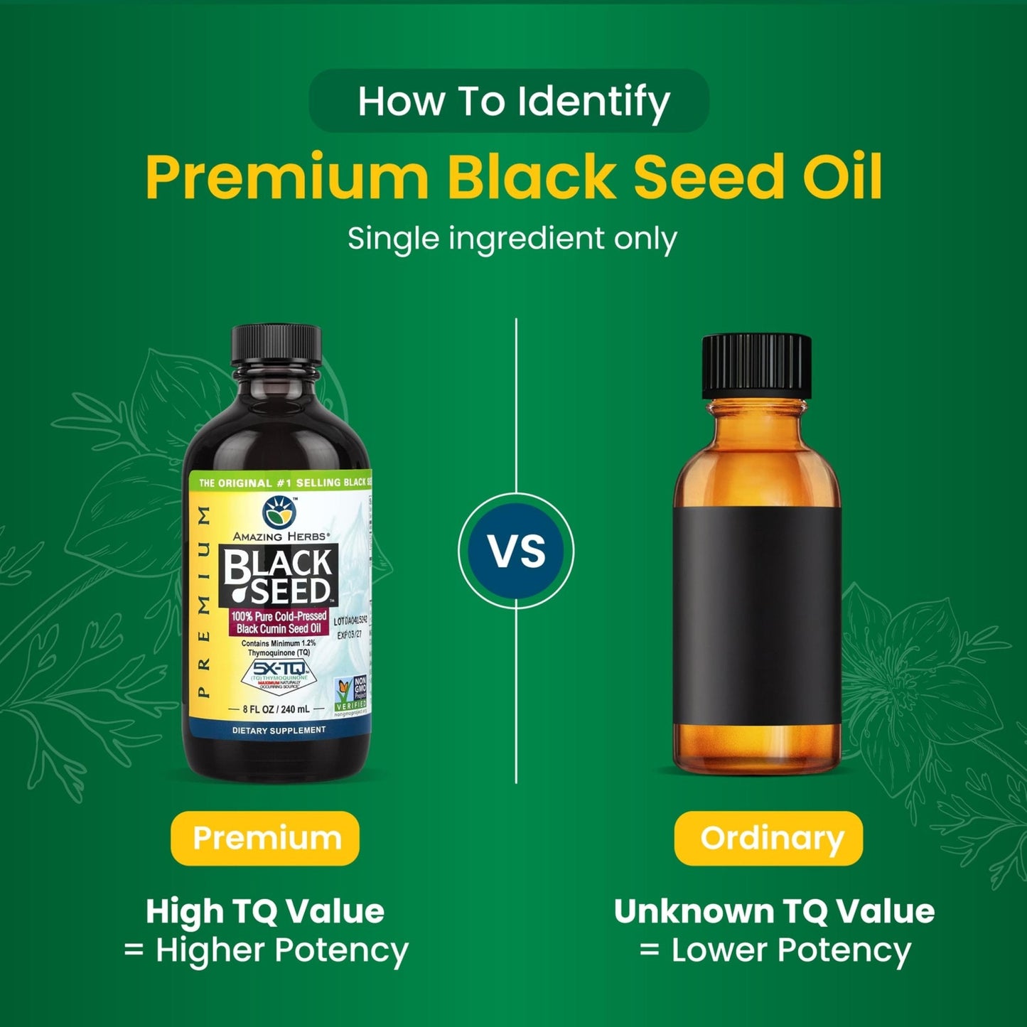 Amazing Herbs Premium Liquid Black Seed Oil - Cold Pressed with Nigella & Sativa, Aids in Digestive Health, Omegas 3 6 & 9, Immune Support, Brain Function - PrimeBioHealth - canada supplements