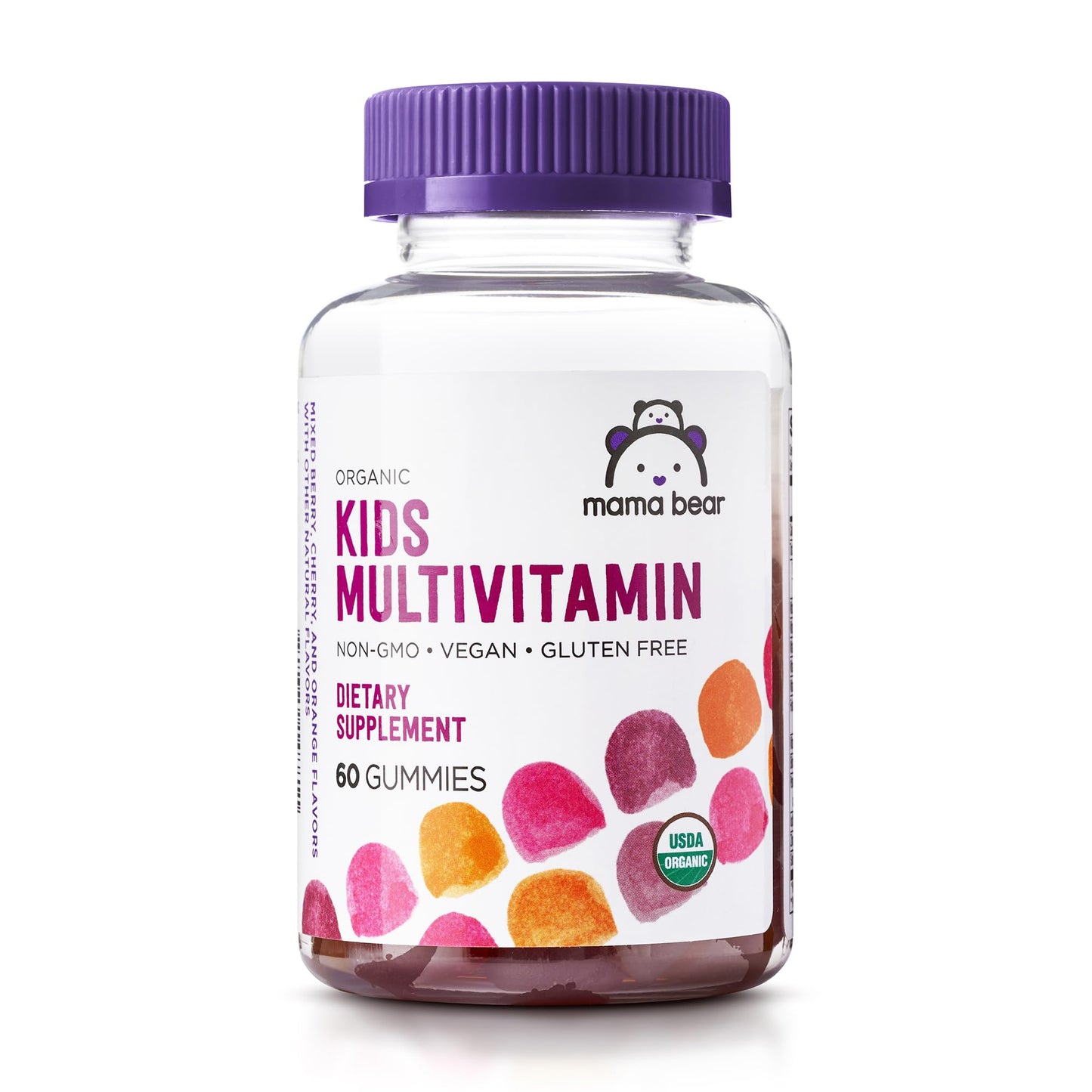 Amazon Brand - Mama Bear Organic Kids Multivitamin Gummies, Berry, Cherry & Orange, 60 Count, 1 Month Supply (Packaging May Vary) - PrimeBioHealth - canada supplements