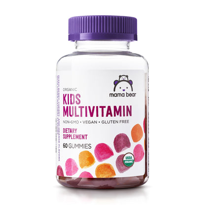 Amazon Brand - Mama Bear Organic Kids Multivitamin Gummies, Berry, Cherry & Orange, 60 Count, 1 Month Supply (Packaging May Vary) - PrimeBioHealth - canada supplements