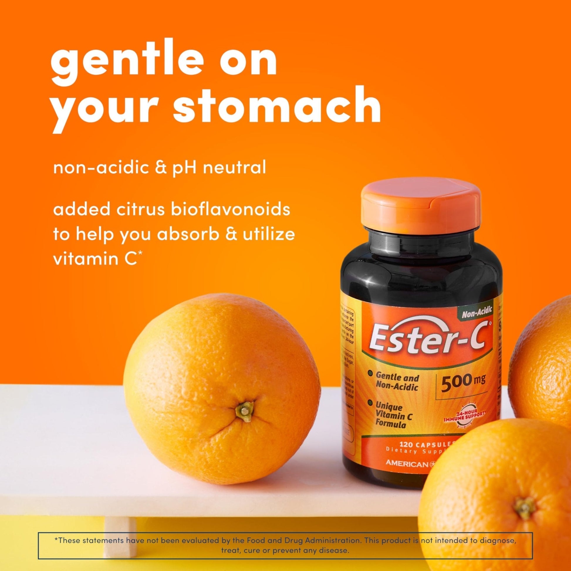 American Health Ester-C with Citrus Bioflavonoids Capsules - Gentle On Stomach, Non-Acidic Vitamin C - 500 mg, - PrimeBioHealth - canada supplements