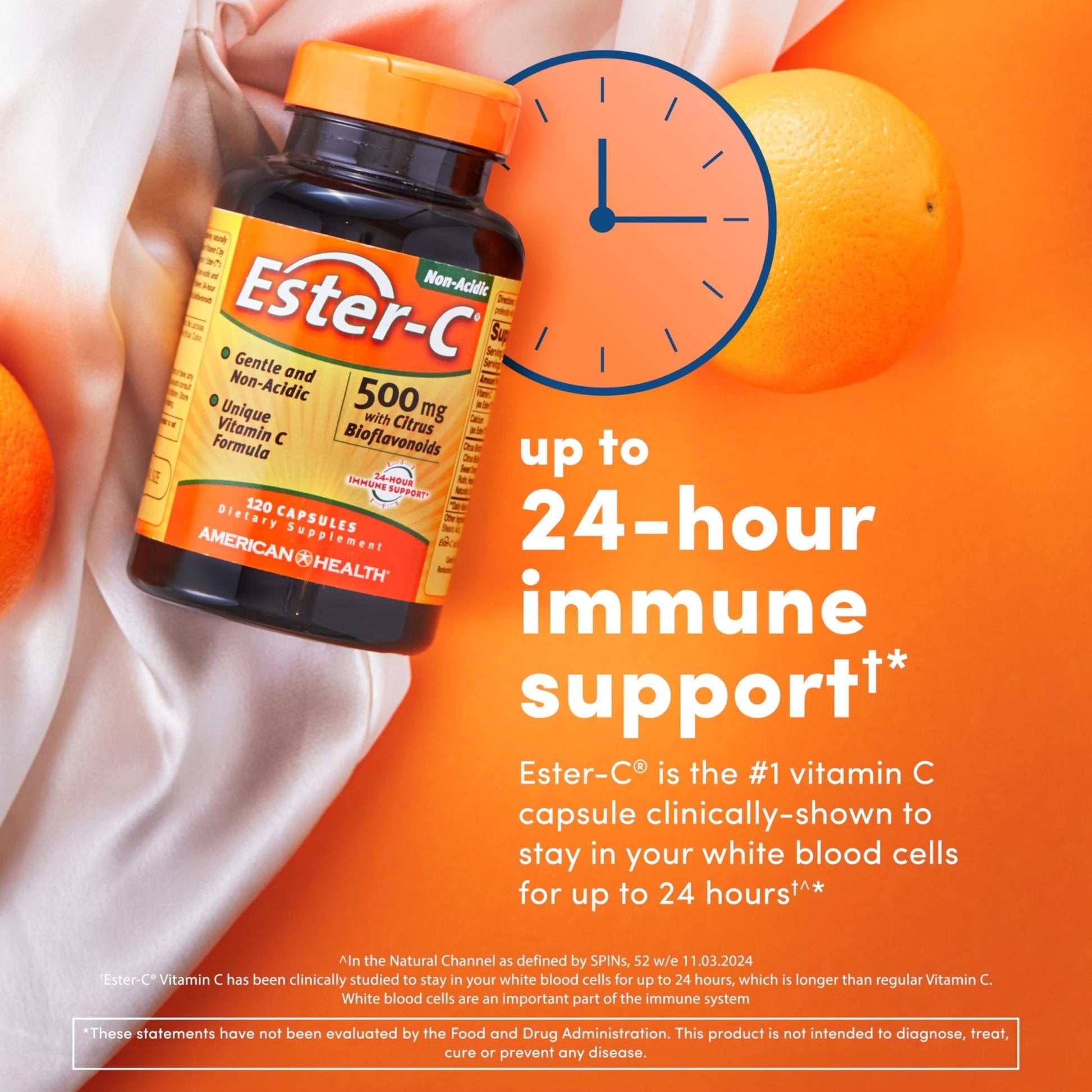 American Health Ester-C with Citrus Bioflavonoids Capsules - Gentle On Stomach, Non-Acidic Vitamin C - 500 mg, - PrimeBioHealth - canada supplements