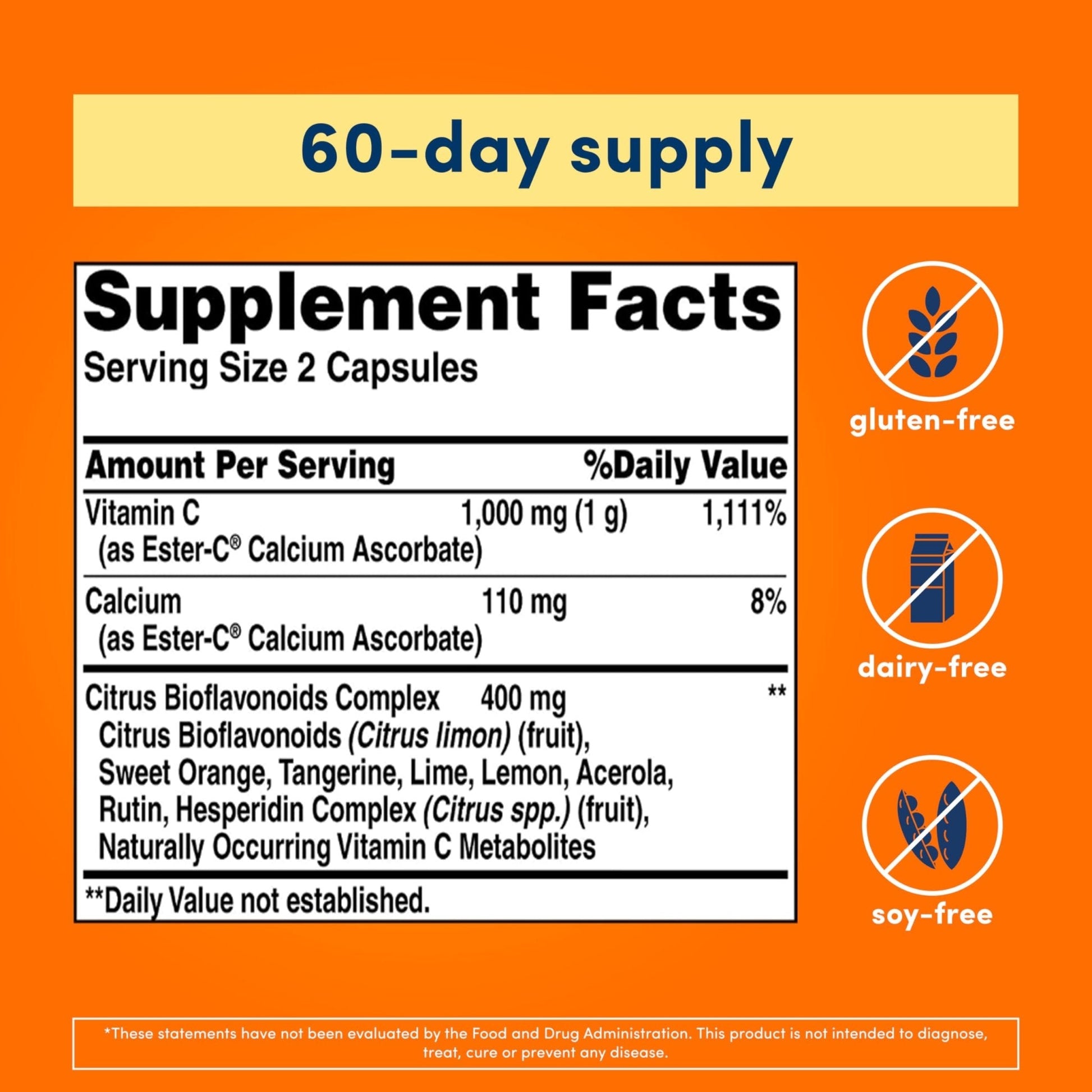 American Health Ester-C with Citrus Bioflavonoids Capsules - Gentle On Stomach, Non-Acidic Vitamin C - 500 mg, - PrimeBioHealth - canada supplements