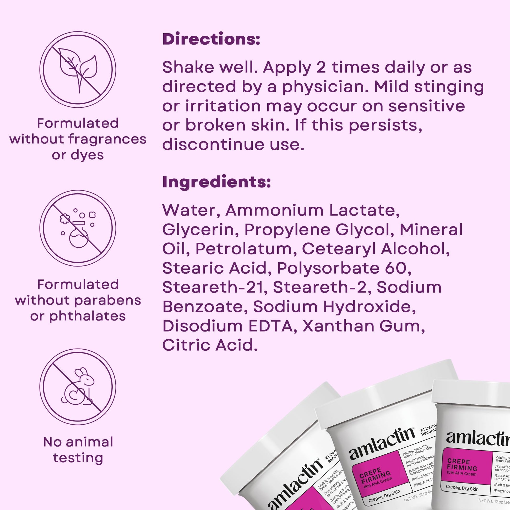 AmLactin Crepe Firming Cream - Therapeutic Skin Tightening Cream for Body – No-Scrub Exfoliator and Moisturizer - PrimeBioHealth - canada supplements