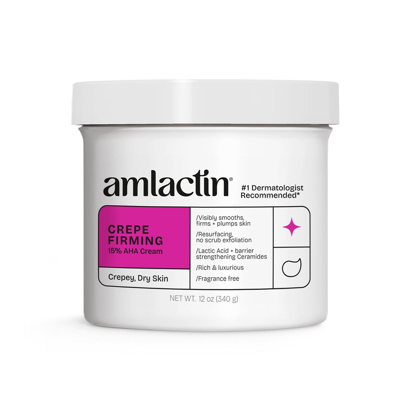 AmLactin Crepe Firming Cream - Therapeutic Skin Tightening Cream for Body – No-Scrub Exfoliator and Moisturizer - PrimeBioHealth - canada supplements