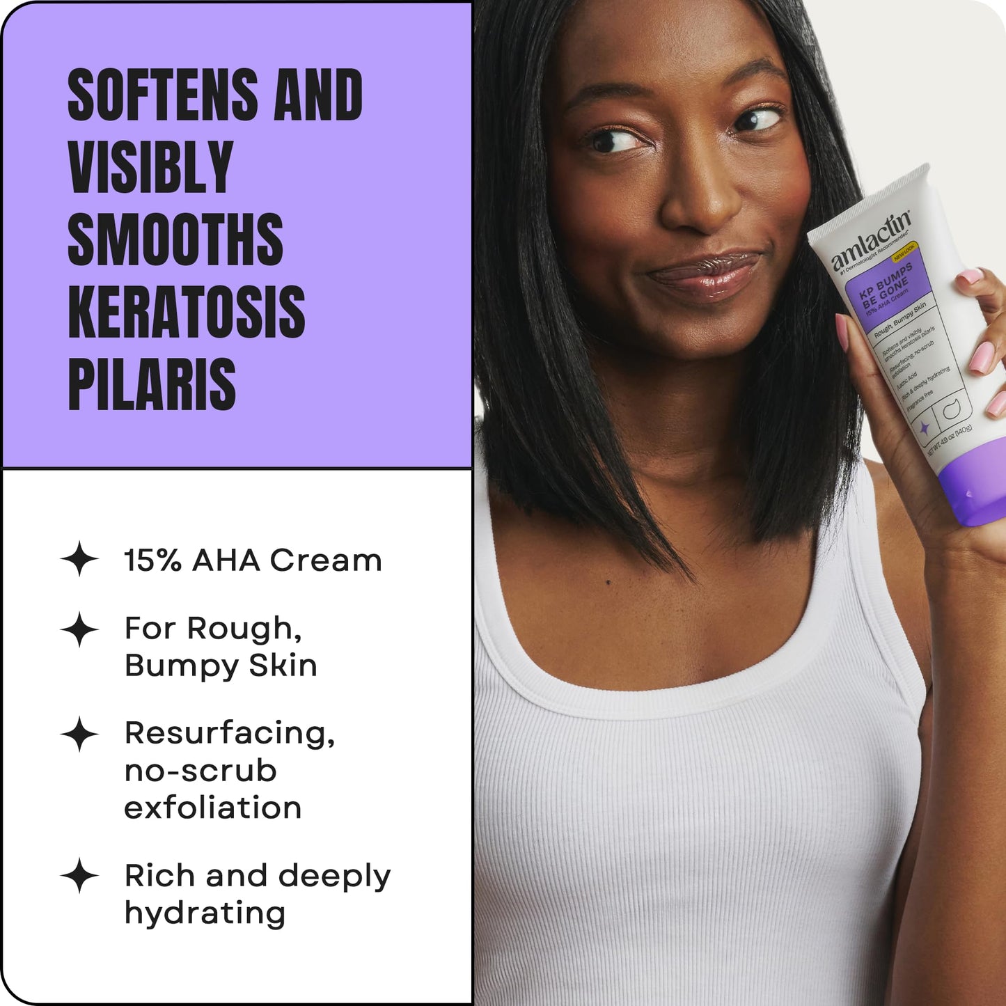 AmLactin KP Bumps Be Gone - Therapeutic Body Cream for Keratosis Pilaris - No-Scrub Exfoliator and Body Moisturizer - PrimeBioHealth - canada supplements