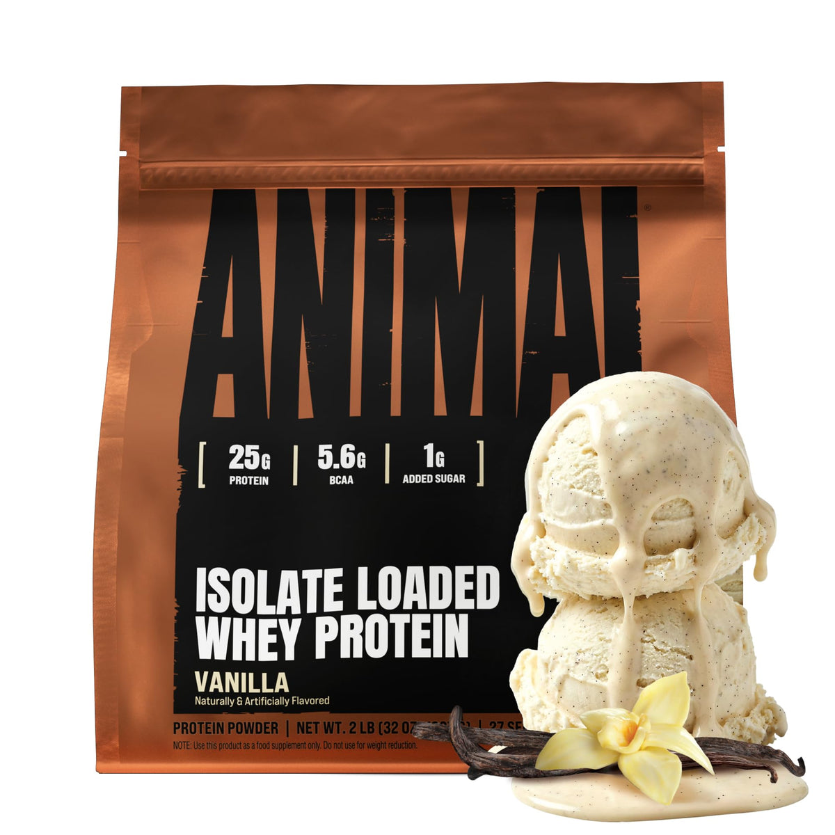Animal Whey Isolate Protein Powder - Loaded for Pre & Post Workout Muscle Builder and Recovery with Digestive Enzymes for Men & Women - 25g Protein, Great Taste, Low Sugar - Vanilla 2 lbs - PrimeBioHealth - canada supplements
