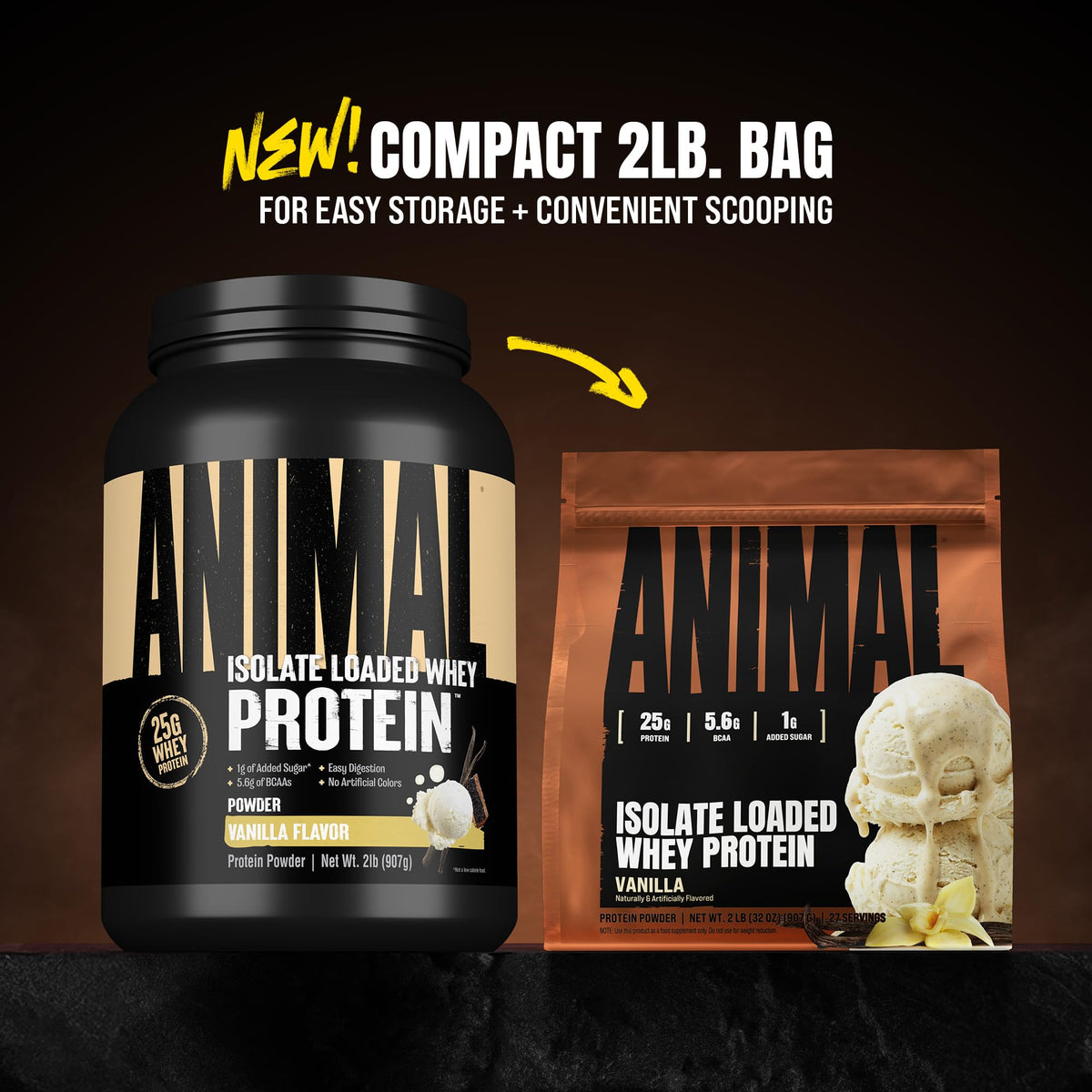 Animal Whey Isolate Protein Powder - Loaded for Pre & Post Workout Muscle Builder and Recovery with Digestive Enzymes for Men & Women - 25g Protein, Great Taste, Low Sugar - Vanilla 2 lbs - PrimeBioHealth - canada supplements