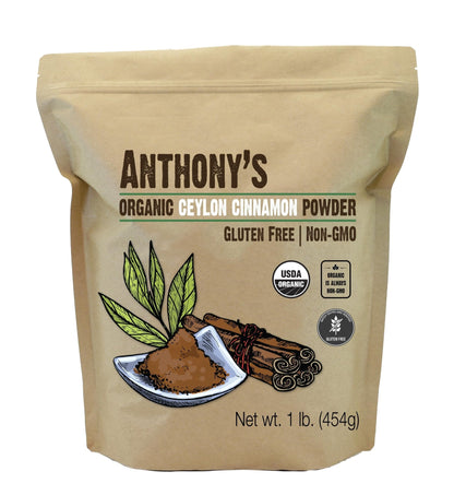 Anthony's Organic Ceylon Cinnamon Powder, 1 lb, Ground, Gluten Free, Non Irradiated, Non GMO, Keto Friendly - PrimeBioHealth - canada supplements