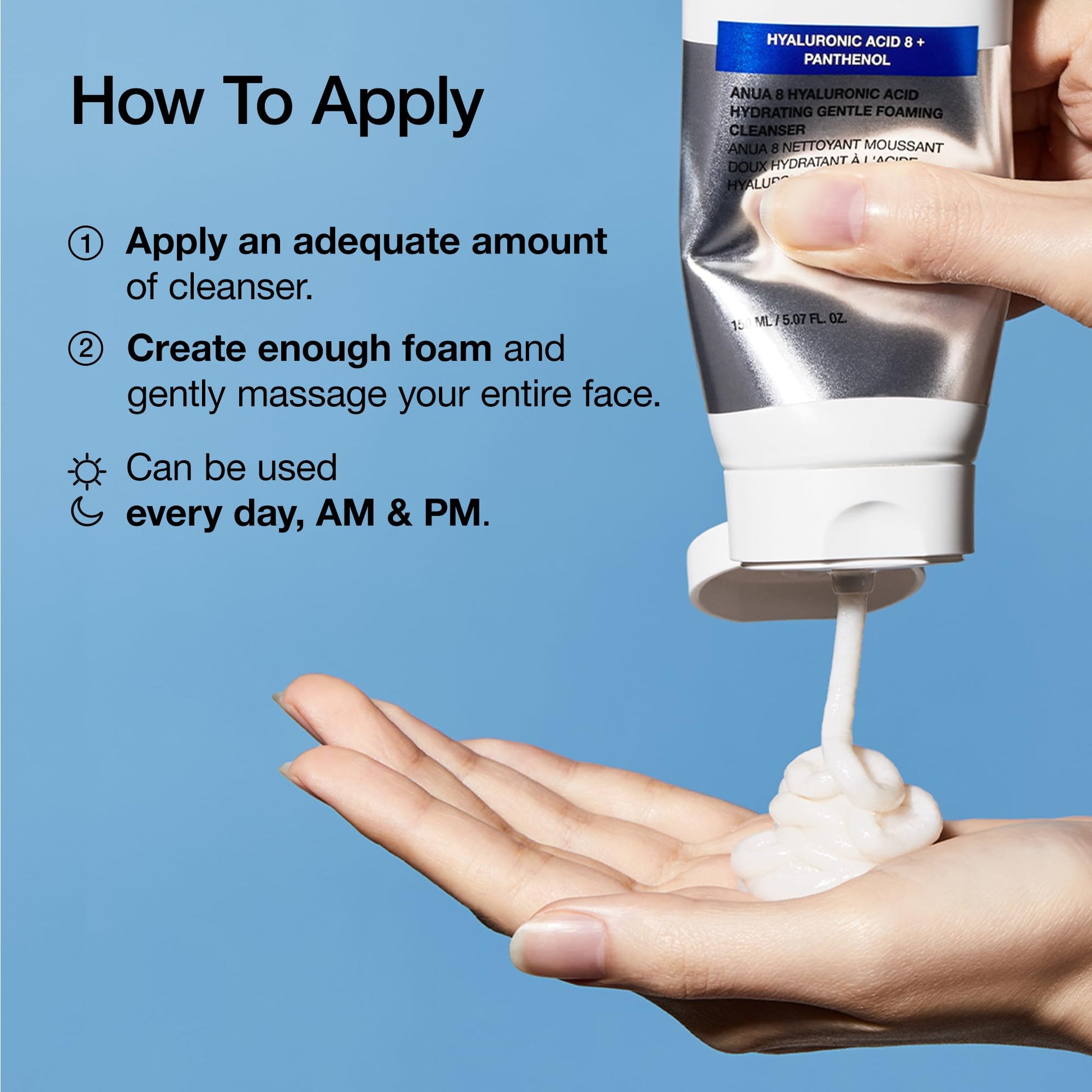 Anua Hydrating Gentle Foaming Cleanser, Hyaluronic Acid, Glycerin, Zinc, Panthenol, Korean Face Wash for Dry Skin - PrimeBioHealth - canada supplements