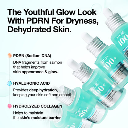 Anua PDRN Hyaluronic Acid Capsule 100 Serum, Radiant Face Serum, Salmon DNA, Hyaluronic Acid, Hydration, Moisture Plumping Effect - PrimeBioHealth - canada supplements