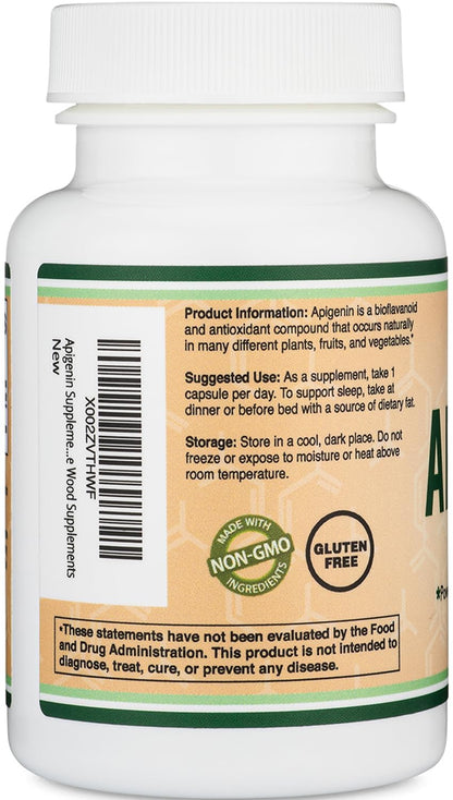 Apigenin Supplement - 50mg per Capsule, 120 Count (Powerful Bioflavonoid Found in Chamomile Tea for Relaxation, Sleep, and Mood) Senolytic - PrimeBioHealth - canada supplements