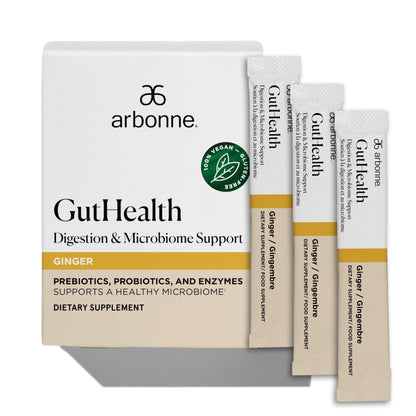 Arbonne Gut Health Digestion Support - Microbiome Prebiotic and Probiotic Drink Mix, Probiotic Powder and Prebiotic Powder - PrimeBioHealth - canada supplements