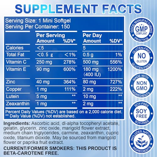 AREDS 2 Eye Vitamin & Mineral Supplement — Lutein and Zeaxanthin Supplement, Vitamin C & E, Zinc & Copper for Blue Light Protection, Eye Health Support - PrimeBioHealth - canada supplements