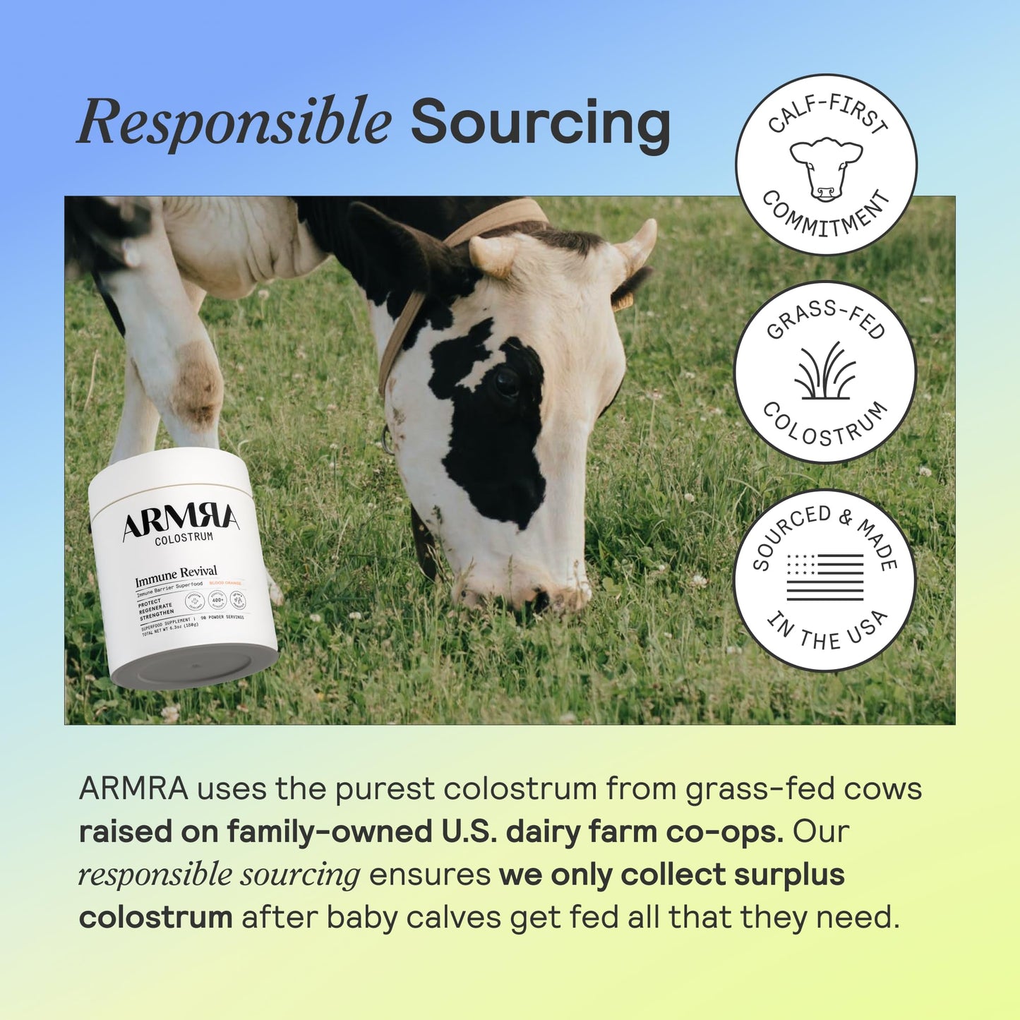 ARMRA Colostrum Powder | Unflavored | Gut Health & Bloating | Skin & Hair | Immunity | Keto, Gluten & Fat-Free | 30 Servings - PrimeBioHealth - canada supplements