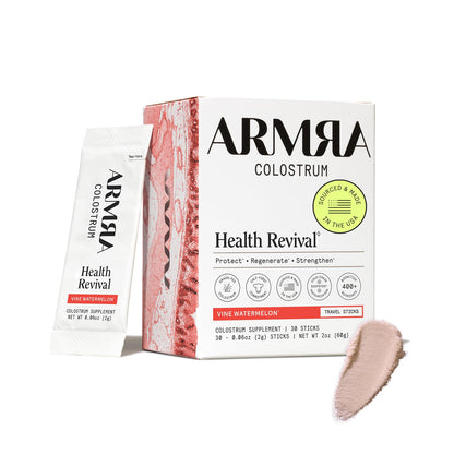 ARMRA Colostrum Powder | Vine Watermelon | Gut Health & Bloating | Skin & Hair | Immunity | Keto, Gluten & Fat-Free | 30 Servings - PrimeBioHealth - canada supplements