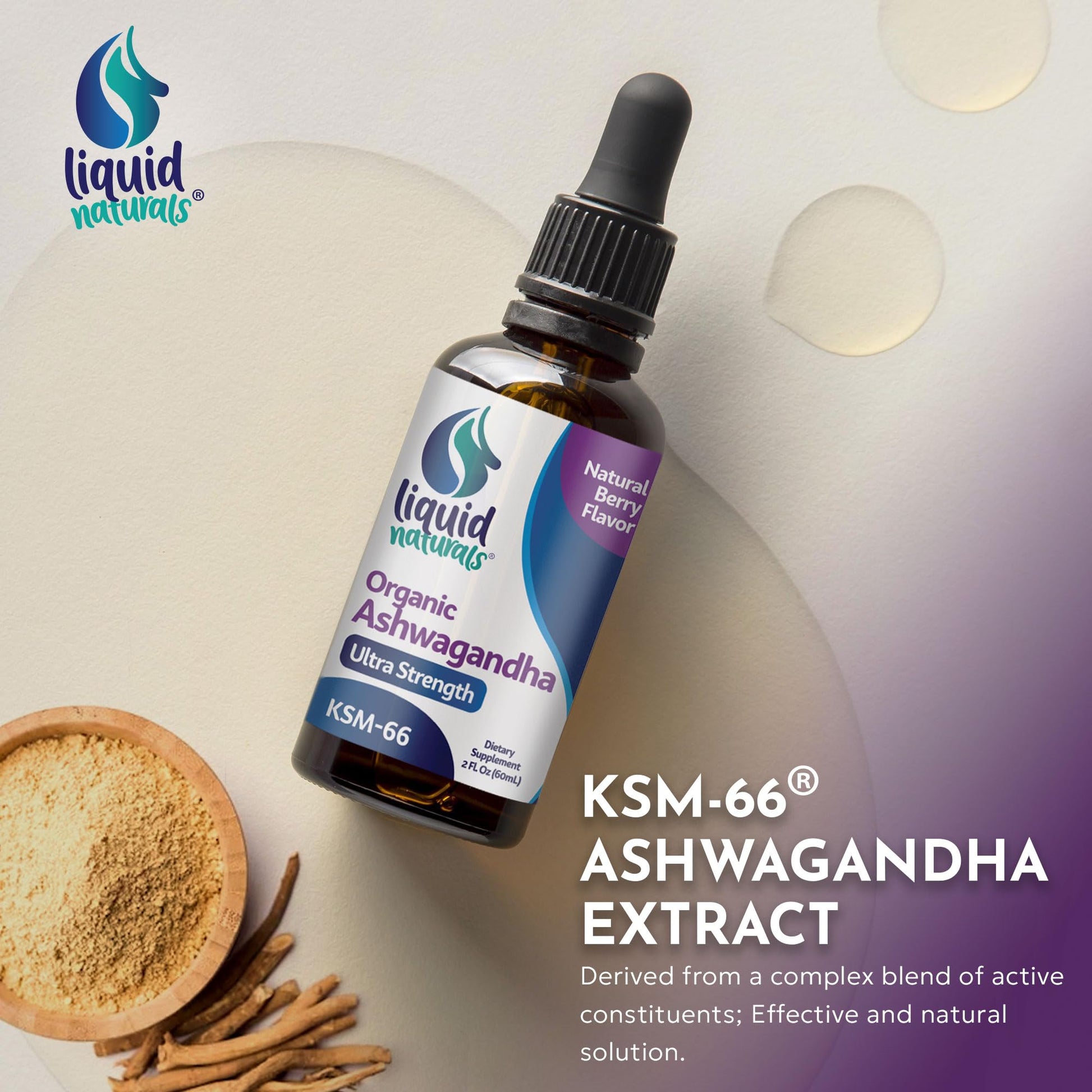 Ashwagandha KSM 66 Drops, 2000mg Natural Berry Flavor - Ashwagandha Supplements for Women, Ksm-66 Ashwaganda Extract for Immune Support, Performance, Heart Health - 60 Servings - PrimeBioHealth - canada supplements
