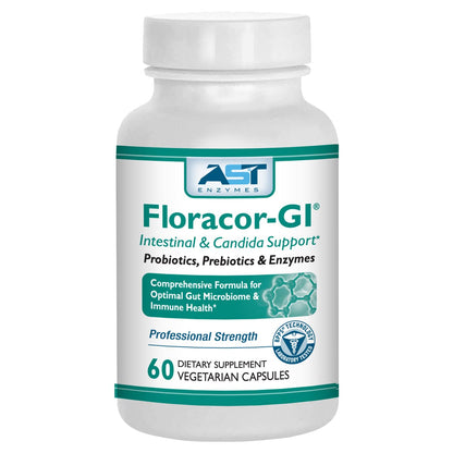 AST Enzymes Floracor - Supports Gut & Intestinal Health - Premium Probiotic, Prebiotic and Enzyme Formula - 60 Vegetarian Capsules - PrimeBioHealth - canada supplements