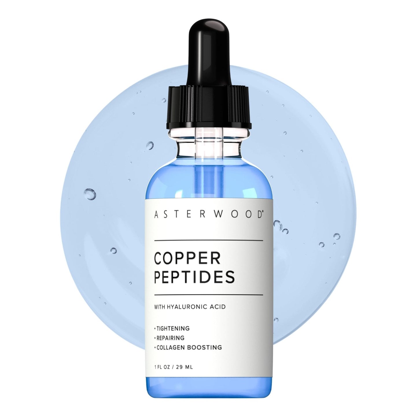 Asterwood Copper Peptides Serum for Face - with GHK-Cu Peptide and Hyaluronic Acid - Anti-Aging Facial Serum - 1 Fl Oz - PrimeBioHealth - canada supplements